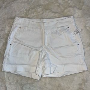 White Cotton Shorts